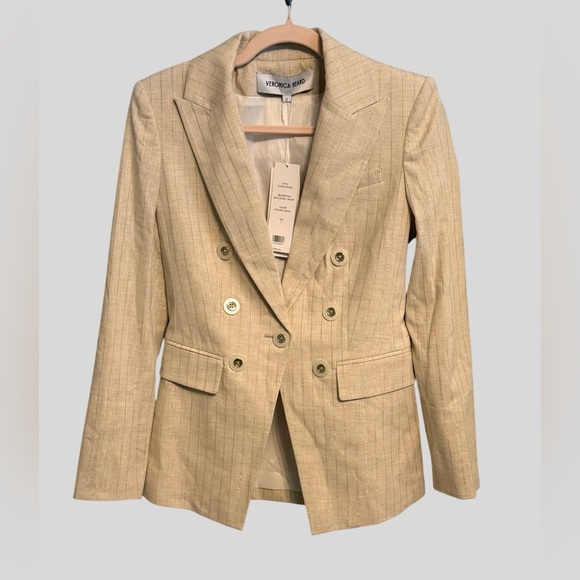 Veronica Beard Gaya Dickey Jacket Natural Gold Blazer Size 2 NWT $798 - Picture 1 of 7